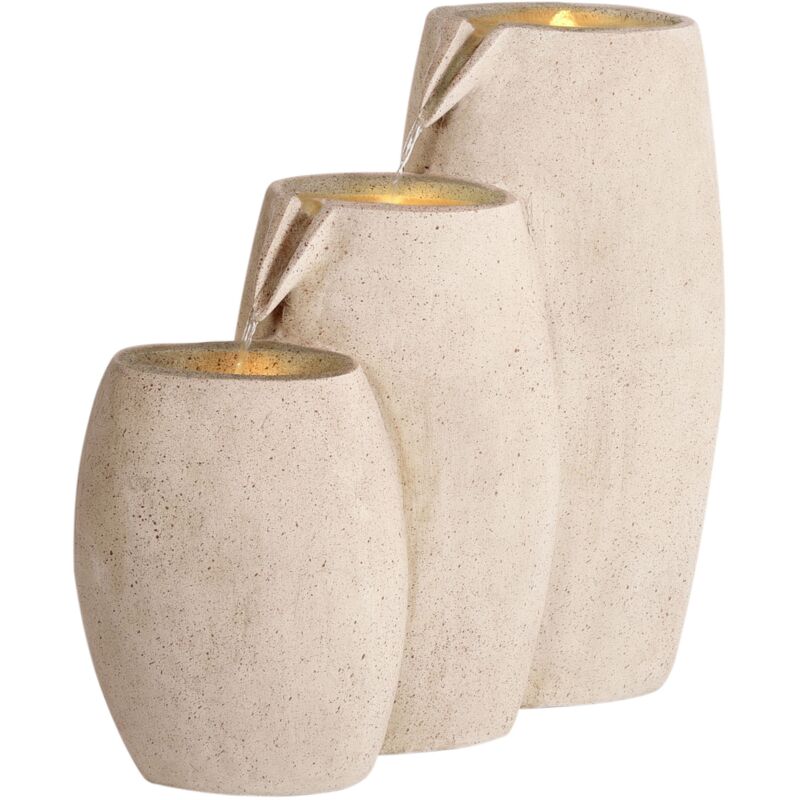 Beliani - Fontaine de Jardin en Résine Extérieur avec Éclairage led Beige Arkle