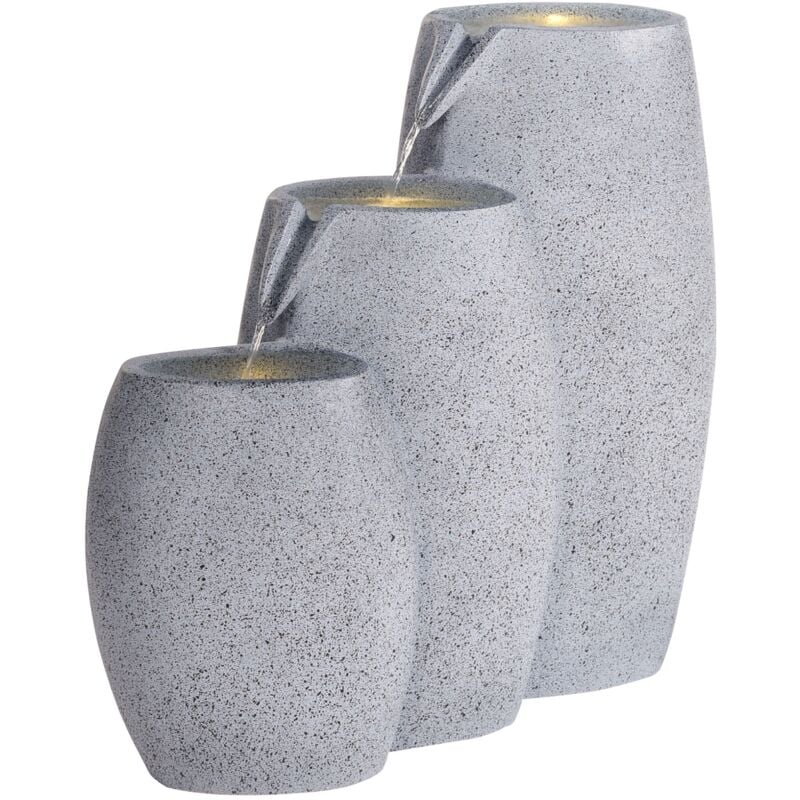 Beliani - Fontaine de Jardin en Résine Extérieur avec Éclairage led Gris Arkle