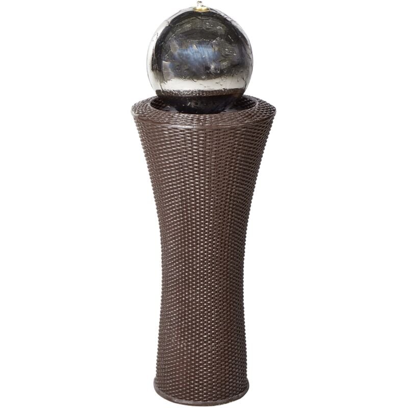 Beliani - Fontaine de Jardin en Résine Extérieur avec Éclairage led Marron Zenyatta