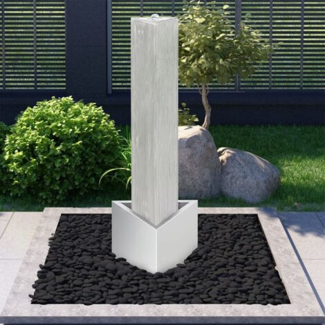 Fontaine de jardin Fontaine Décorative Jardin Terrasse Argenté 37,7x32,6x110 cm Acier inoxydable NXETH293226