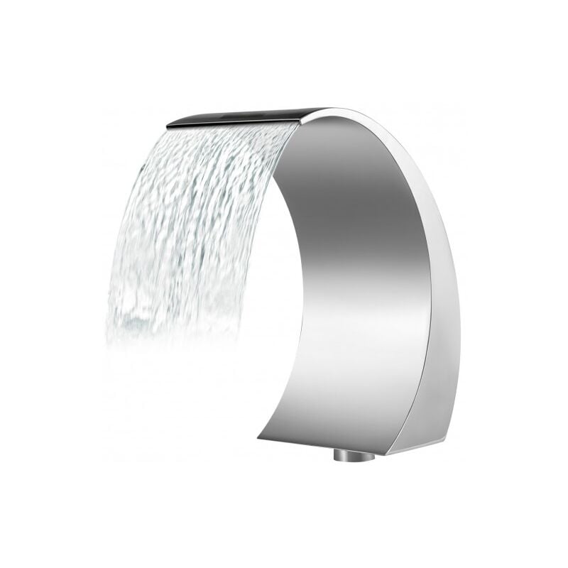 Fontaine de la Piscine, Étang 30 x 60 cm La ME d'eau pour Piscine Gris en Acier Inox, Conception Courbée Décoration Votre Cour, Étang de Jardin