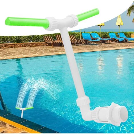 Fontaine de Piscine Cascade à Double Jet avec Arrosage Réglable Haute Pression, Deux TêTes et Connecteur 1,5 in