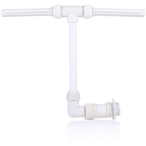 Fontaine de piscine pour piscines hors sol et enterrées, cascade avec double buse, accessoires pour piscines hors sol, cascade réglable pour le refroidissement et la détente (blanc)