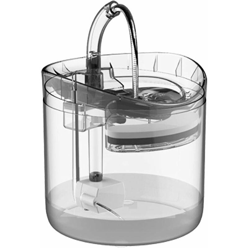 Fontaine d'eau Chat, Fontaine d'alcool Automatique pour Animaux Compagnie, 1.8L Super Silencieux Automatique Fontaine avec des Kits de Robinet, pour