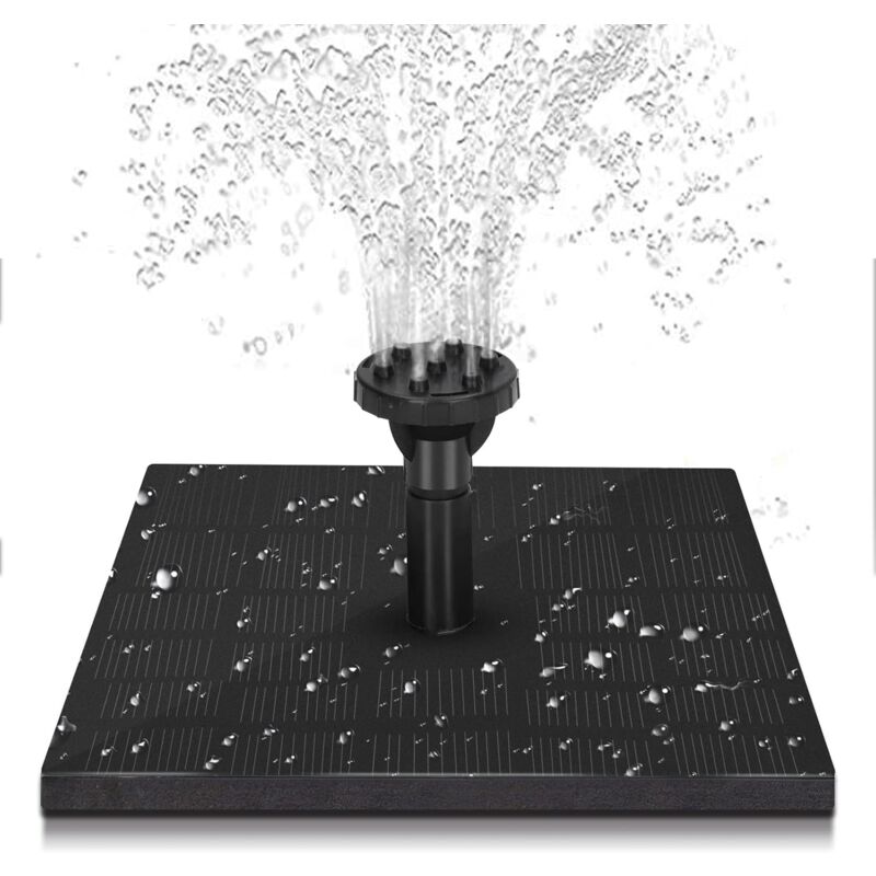 Fontaine d'eau Solaire,Fontaine Solaire, Pompe Solaire de Fontaine de Bain d'oiseau, Pompe à Eau Solaire carrée de Silicium monocristallin Flottante