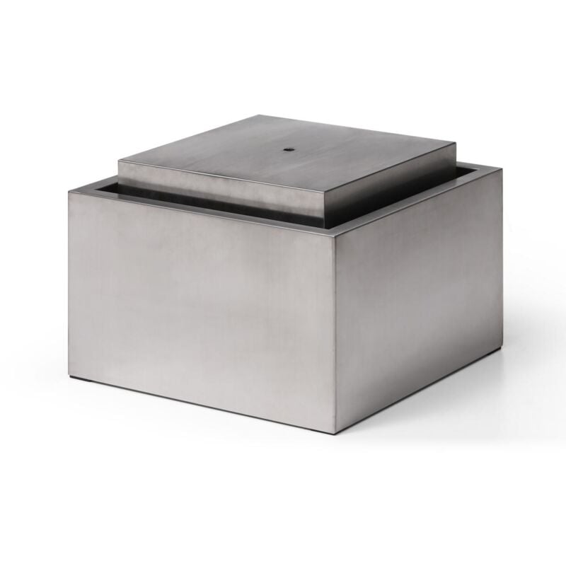 Vente-unique - Fontaine d'extérieur en acier inoxydable - H.34 cm - Argenté - tilapia