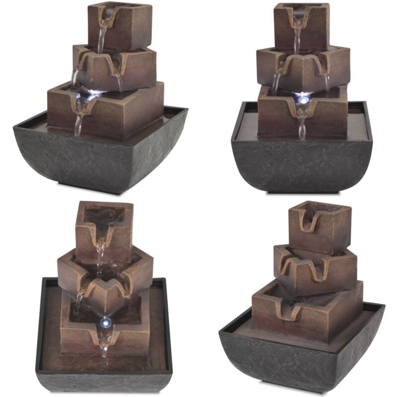 Vidaxl - Fontaine d'intérieur avec lampe led Polyrésine - fontaine d'intérieur - fontaines d'intérieur - Home & Living - Gris