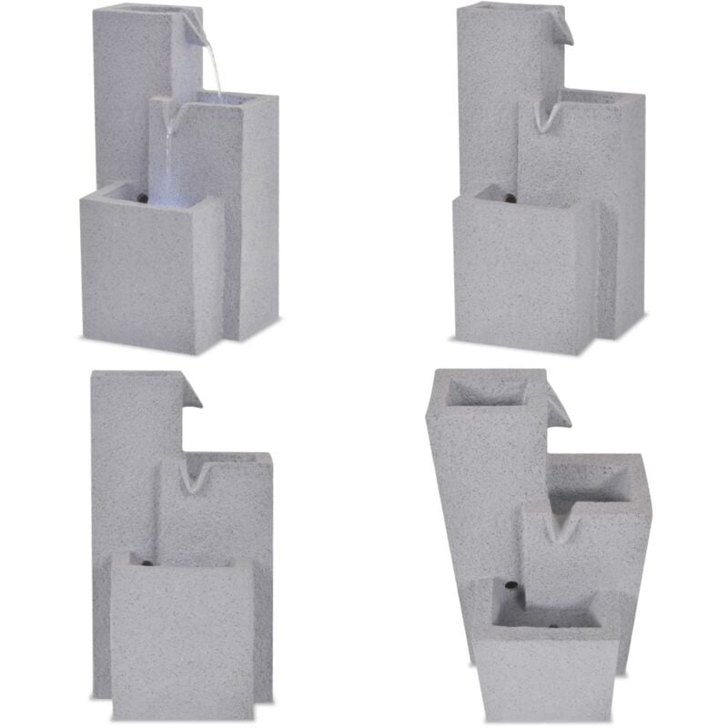 Vidaxl - Fontaine d'intérieur avec lampe led Polyrésine - fontaine d'intérieur - fontaines d'intérieur - Home & Living - Gris