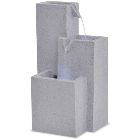 Fontaine d'intérieur avec lampe LED Polyrésine vidaXL - Gris