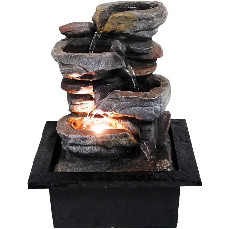 Fontaine d'intérieur led de table rockflow
