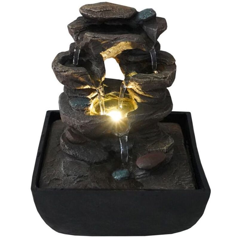 Arum Lighting - Fontaine d'intérieur rockfall relaxante et led blanc chaud