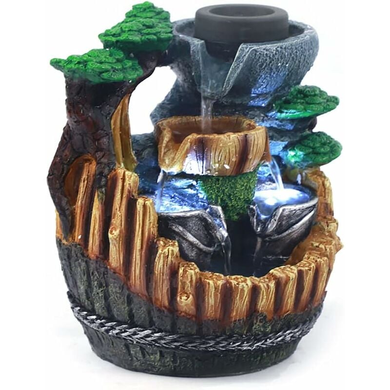 Fontaine D'intérieur Décoration Décoration de Bureau Décoration Fontaine Petite Rocaille Paysage Aquatique Résine Décoration Cascade Décoration