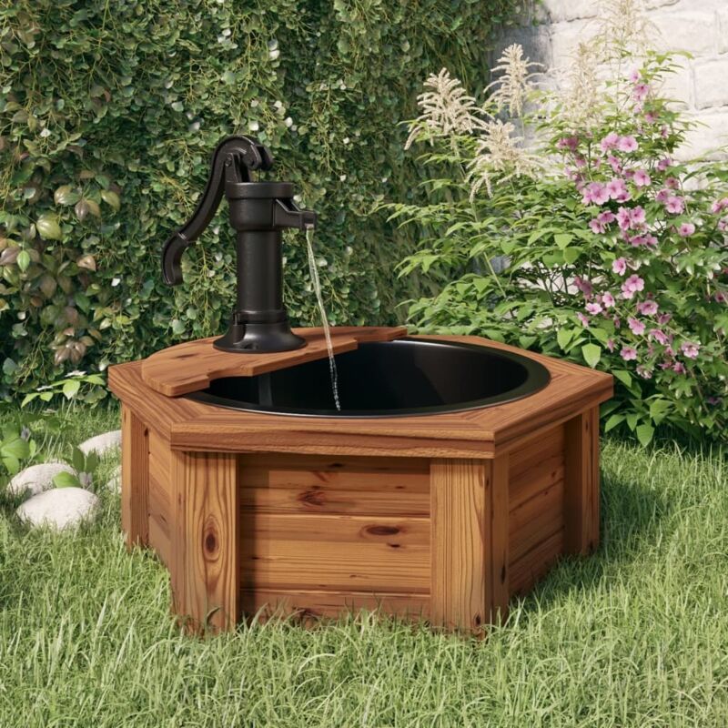 Vidaxl - Fontaine à eau avec pompe 57x57x53 cm Bois de sapin massif