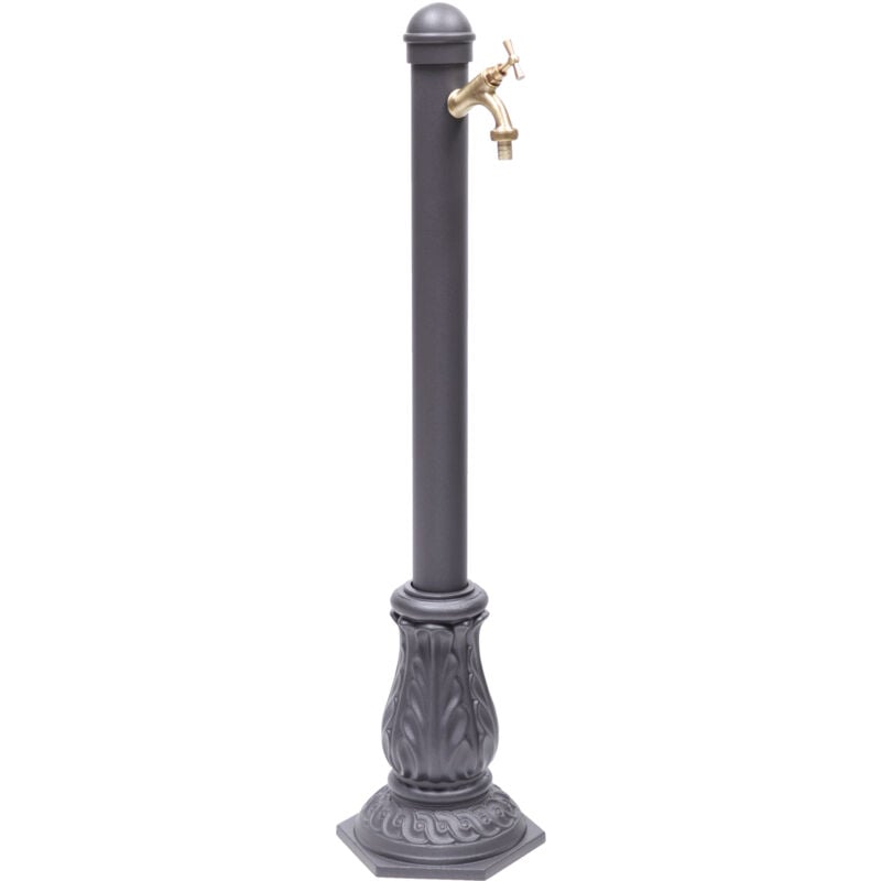 Fonderia Bongiovanni - Fontaine en colonne en fonte Vittoria casa giardino avec robinet en laiton bruni