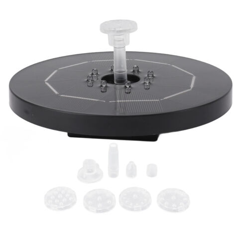 Fontaine Flottante Solaire avec LED pour Bassin d'Oiseaux, 120cm de Hauteur, Batterie 3000mAh, Fontaine à Eau Solaire