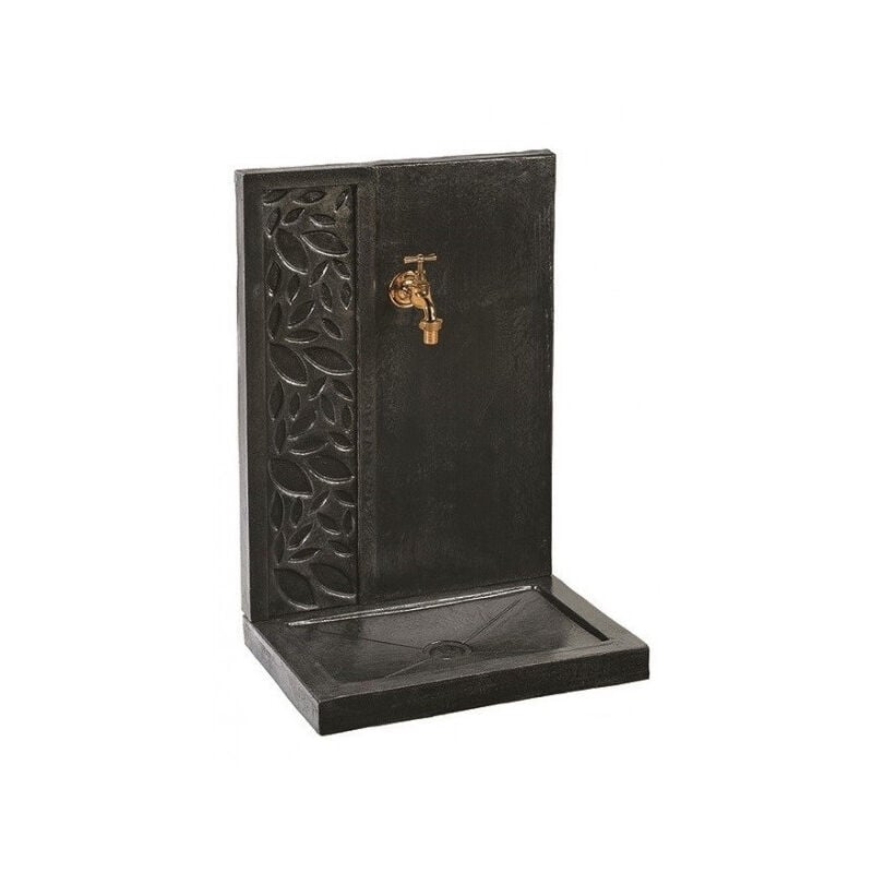 Hairie Grandon - Fontaine motif feuille ton ardoise