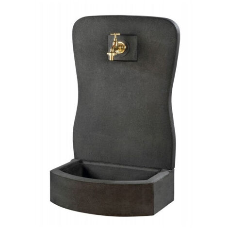 Fontaine murale en béton ciré – Design moderne et épuré – Résistante aux intempéries – Installation facile pour espaces contemporains – Hairie Grandon