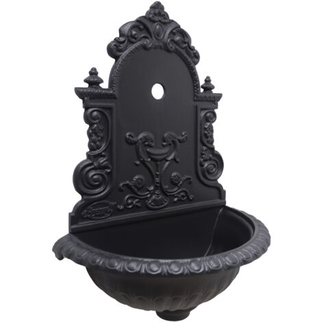 Fontaine murale en fonte grise de Girona pour mur de balcon de jardin de maison sans robinet