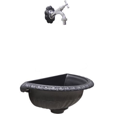 Fontaine murale modèle Liberty pour la maison et le jardin avec robinet en laiton chromé
