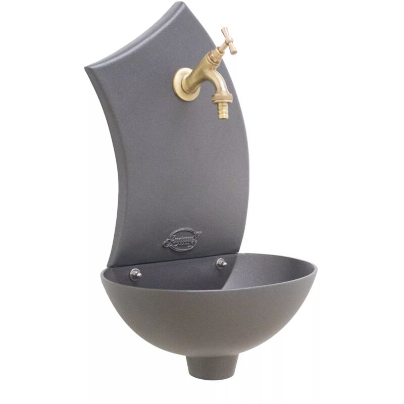 Fontaine murale modèle Pinta pour jardin potager avec or sans robinet au choix : avec robinet ent laiton bruni