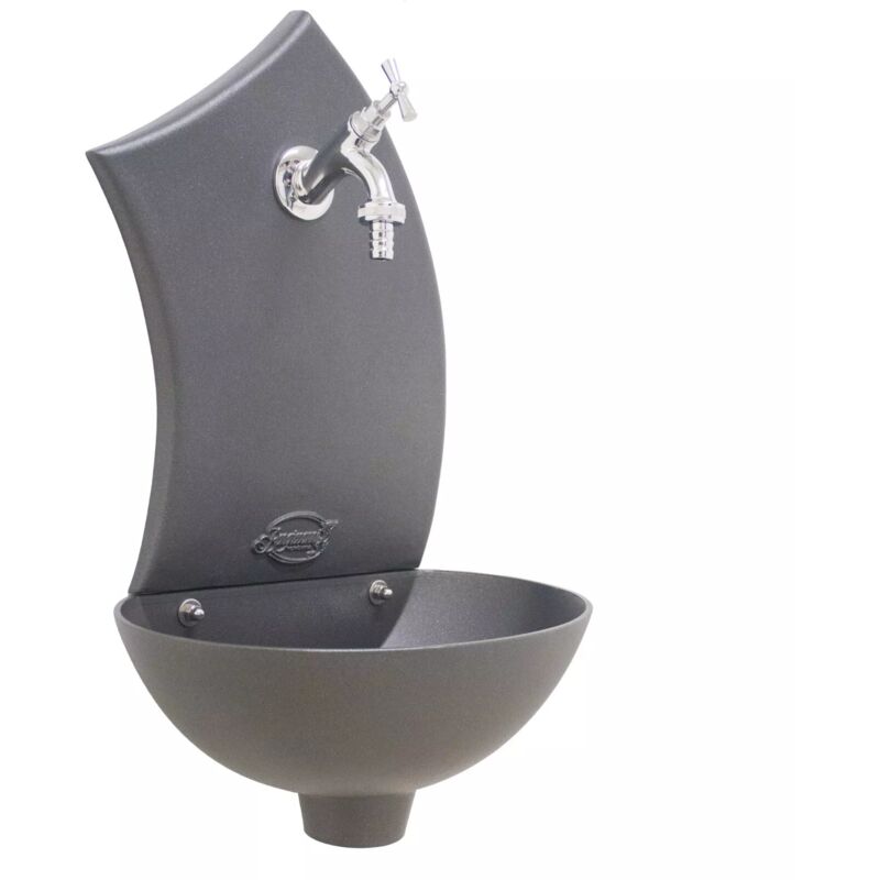 Fontaine murale modèle Pinta pour jardin potager avec or sans robinet au choix : avec robinet ent laiton chromèe