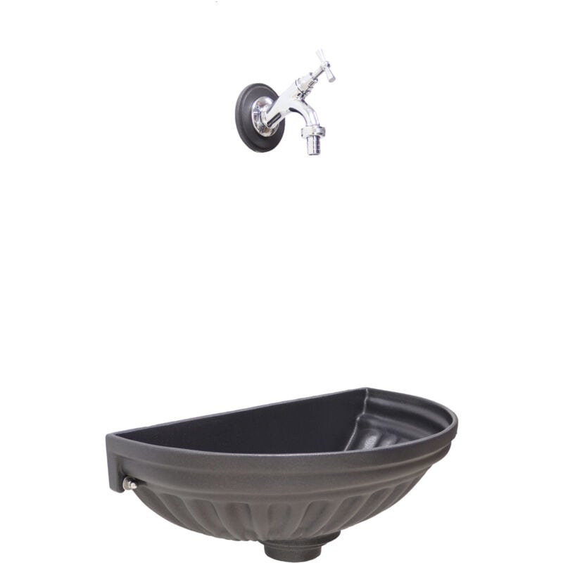 Fonderia Bongiovanni - Fontaine murale modèle Versilia maison jardin balcon avec robinet code 303C chrome