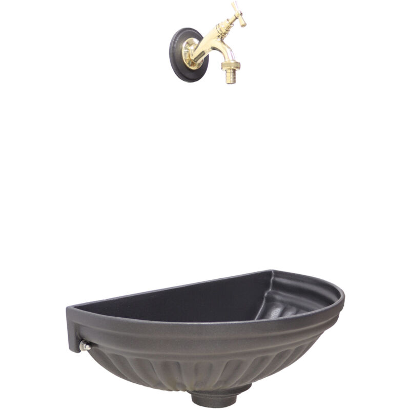 Fonderia Bongiovanni - Fontaine murale modèle Versilia maison balcon de jardin avec robinet code 303L brillant