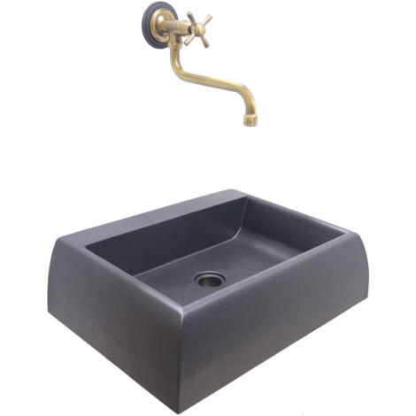 Fontaine murale Nizza fontaine murale d'évier pour balcon de jardin de maison avec robinet en laiton au choix: 304 bruni
