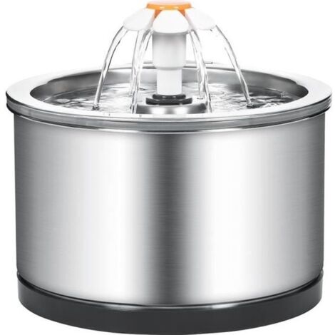 fontaine pour animaux de compagnie, Fontaine à Eau pour Chat 2,5L Silencieuse en Acier Inoxydable, avec 1Filtres et Veilleuse à LED