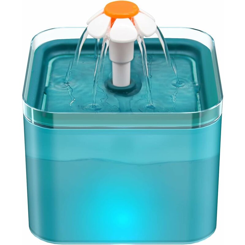 Fontaine pour chat, abreuvoir pour chat 2 l, abreuvoir ultra silencieux pour chat, abreuvoir à lumière led, abreuvoir pour chien, avec filtre à