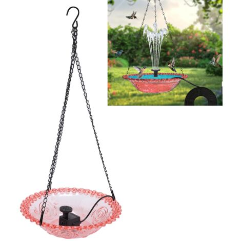 Fontaine pour oiseaux extérieure en plastique blanc USB 360g 23.5cm Kit Fontaine Fontaine Fontaine à oiseaux