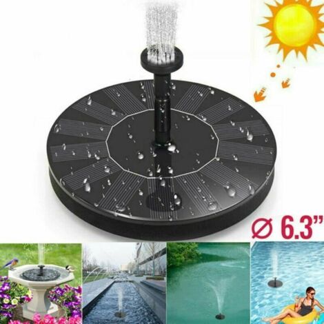 Fontaine Solaire 1.4W Fontaine Flottante Extérieure avec Batterie avec 4 Buses pour Bain d\'oiseaux Aquarium Décoration de Jardin