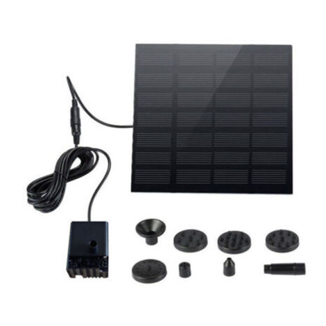 Fontaine Solaire - 1.5W Pompe de Fontaine Solaire Exterieure de Jardin avec 6 Buses pour Bain d'oiseau, Étang, Piscine, Patio, Décoration de Jardin