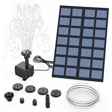 Fontaine Solaire - 2.5W Pompe de Fontaine Solaire Exterieure de Jardin avec 6 Buses pour Bain d'oiseau, étang, Piscine, Patio, Décoration de Jardin A