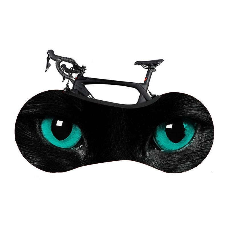 Housse de roue de vélo extensible, anti-poussière, sac de rangement de protection de vélo lavable pour l'intérieur et l'extérieur (yeux de chat)