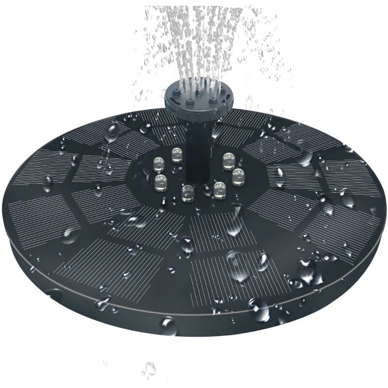 Rosvola - Fontaine Solaire 3W Fontaine Solaire Exterieure de Jardin, Fontaine Solaire Extérieur avec 7 Buses, Pompe Bassin Solaire pour Bain