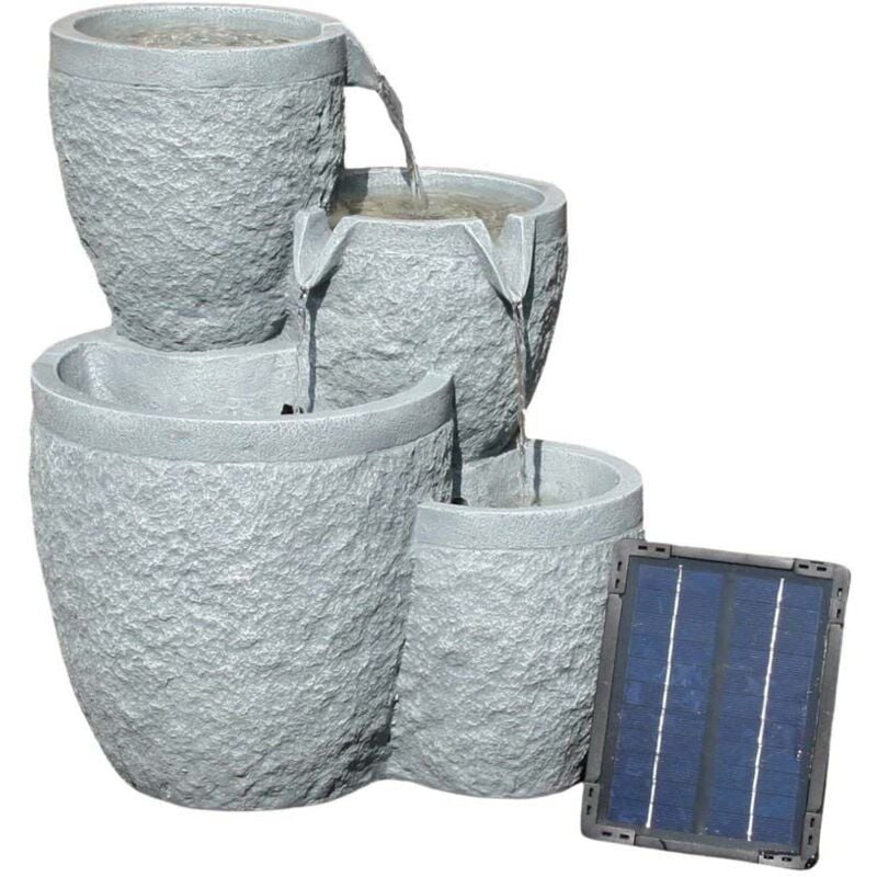 Stonelite - Fontaine solaire 4 étages 39 x 33 x 47 cm