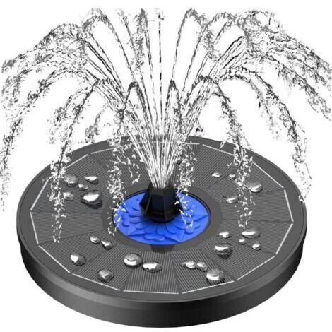 Fontaine solaire améliorée , fontaine solaire de 3,5 W pour le bain d'oiseaux avec fleurs , pompe solaire pour fontaine d'extérieur avec buse 7 en 1 , 4 tubes de fixation pour colibris , jardin , pisc