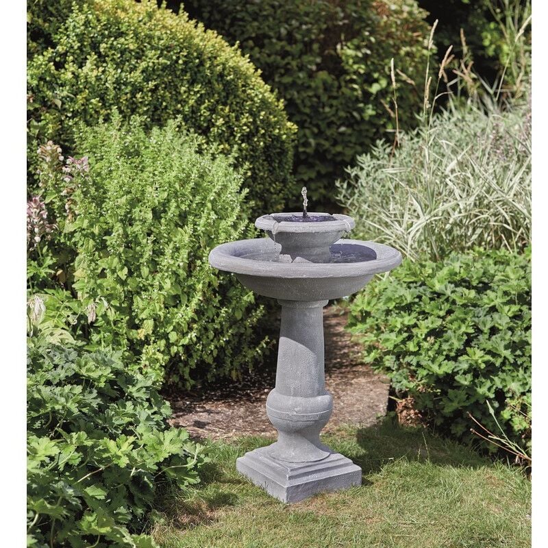 Smart Garden - Fontaine solaire bain d'oiseau 2 niveaux Chatsworth