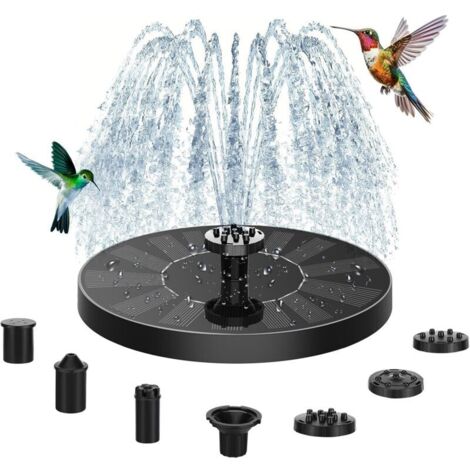 Fontaine solaire d'extérieur , bain d'oiseaux solaire avec 6 buses , fontaine de jardin solaire d'extérieur pour bain d'oiseaux , fontaine de jardin , étang , décoration de jardin , piscine , terrasse