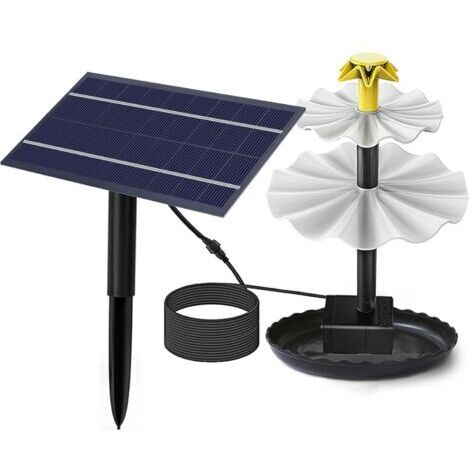 Fontaine solaire d'extérieur pour jardin, fontaine à oiseaux d'extérieur, fontaine décorative d'extérieur, pompe cascade pour la maison (4W)