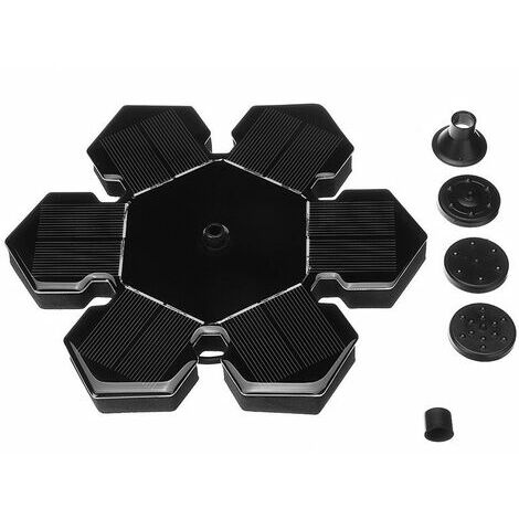 Fontaine Solaire Extérieur 1.5W, Pompe à Eau Solaire, Pompe Bassin Solaire avec Batterie et 4 Buses, Fontaine Solaire Pompe, Mini Fontaine Flottante pour Fontaines D'Étang Jardin Décoratives，