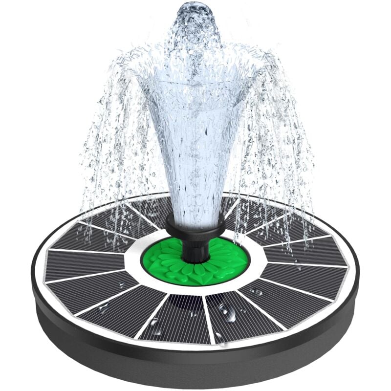 Beijiyi - Fontaine Solaire Extérieur 2.3W 2024 Upgraded,Solaire Flottant Fontaine avec 8 Buses pour Bain d'oiseaux, Étang, Piscine, Patio, Décoration