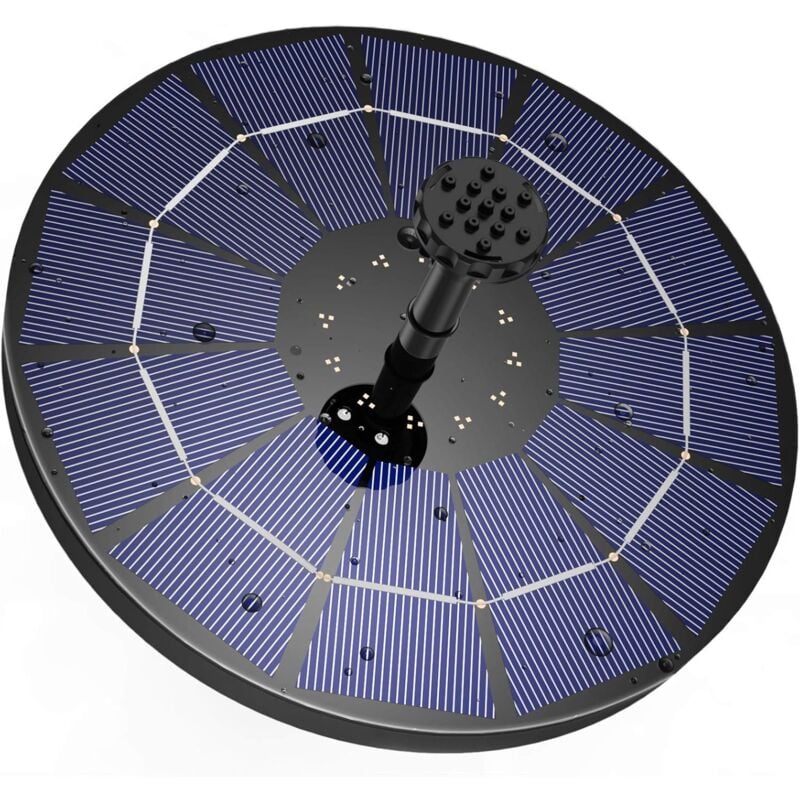 Memkey - Fontaine Solaire Extérieur Flottante 3.5W, Pompe Bassin Solaire avec Batterie et 6 Buses, pour Bain d'oiseaux Aquarium Jardin Fontaine
