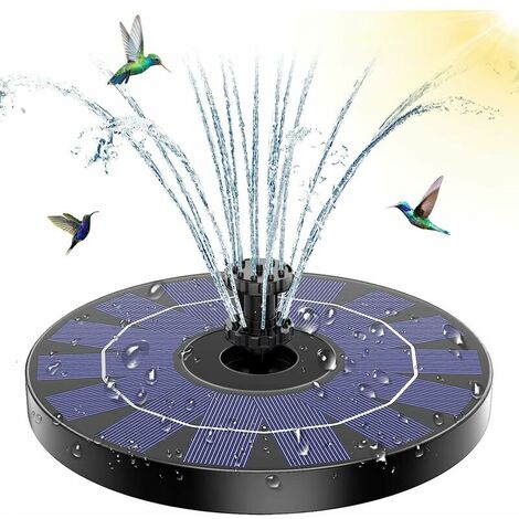 Fontaine Solaire Extérieur Flottante Pompe Bassin Solaire avec Buse Double Couche pour