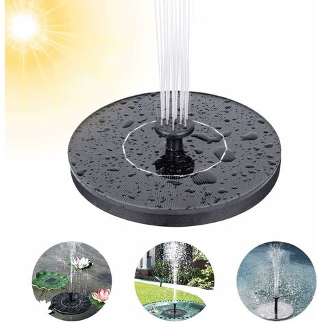 Fontaine Solaire Extérieur, Pompe à Eau Bassin Solaire avec 7 Styles de Fontaine, Mini Fontaine Flottante avec Panneau Solaire pour Jardin d'aquarium Bain d'oiseau d'étang, Fontaine à Oiseaux,1.4W