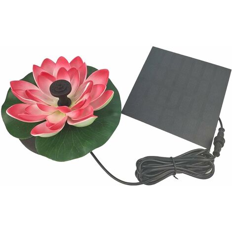 Fontaine Solaire Exterieure de Jardin, 2.5W Fontaine de Bain d'oiseaux Solaire, Pompe de Fontaine Flottante en Forme de Lotus pour la Décoration D'étang, de Piscine, de Jardin et de Cour