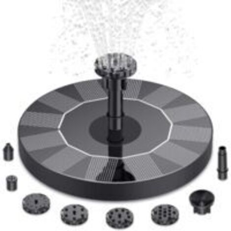 Fontaine Solaire Exterieure de Jardin, Fontaine Exterieure de Jardin avec 6 Buses, Pompe Solaire Bassin Exterieur pour Étang Piscine Patio Décoration
