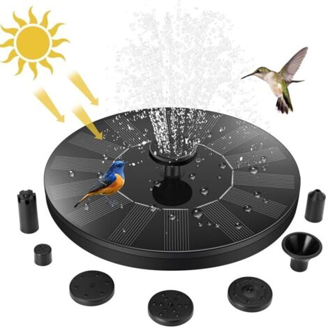 Fontaine Solaire Exterieure de Jardin, Pompe avec 7 Buses Abreuvoir Oiseaux Exterieur, Bains d'oiseaux, Etangs,Patio,Décoration de Jardin