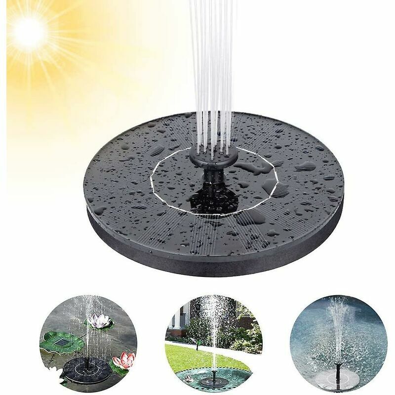 Serbia - Fontaine solaire extérieure, pompe à eau solaire pour bassin avec 7 styles de fontaine, mini fontaine flottante avec panneau solaire pour